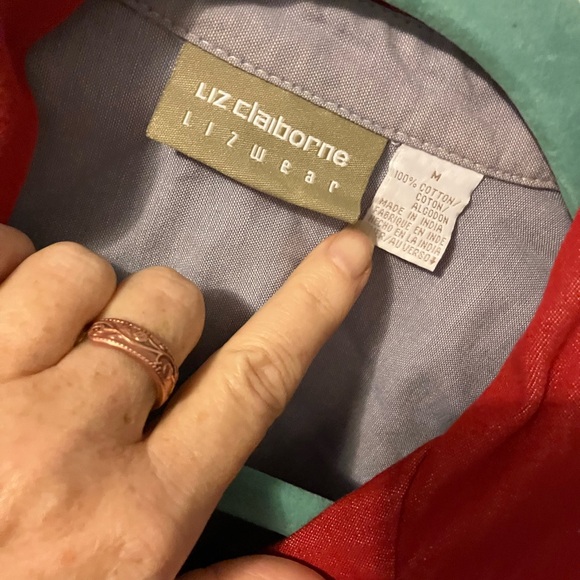 Women's Red Button-Up Jacket - Picture 2 of 2